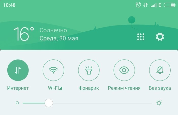 E значок интернета на вашем смартфоне