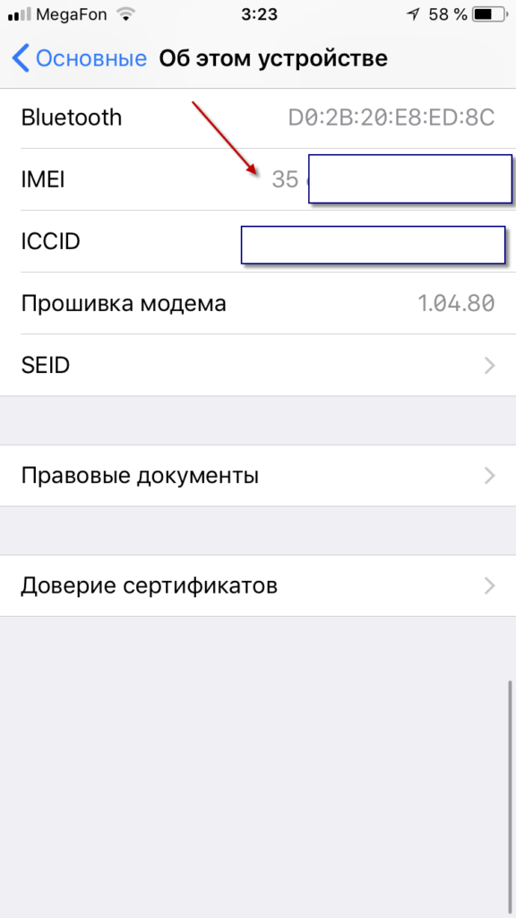 IMEI в iOS